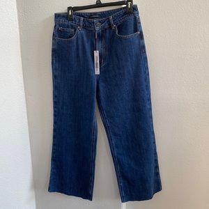 Elie Tahari Wash Cropped Jean Open Hem‎ Pants Size 31 NEW